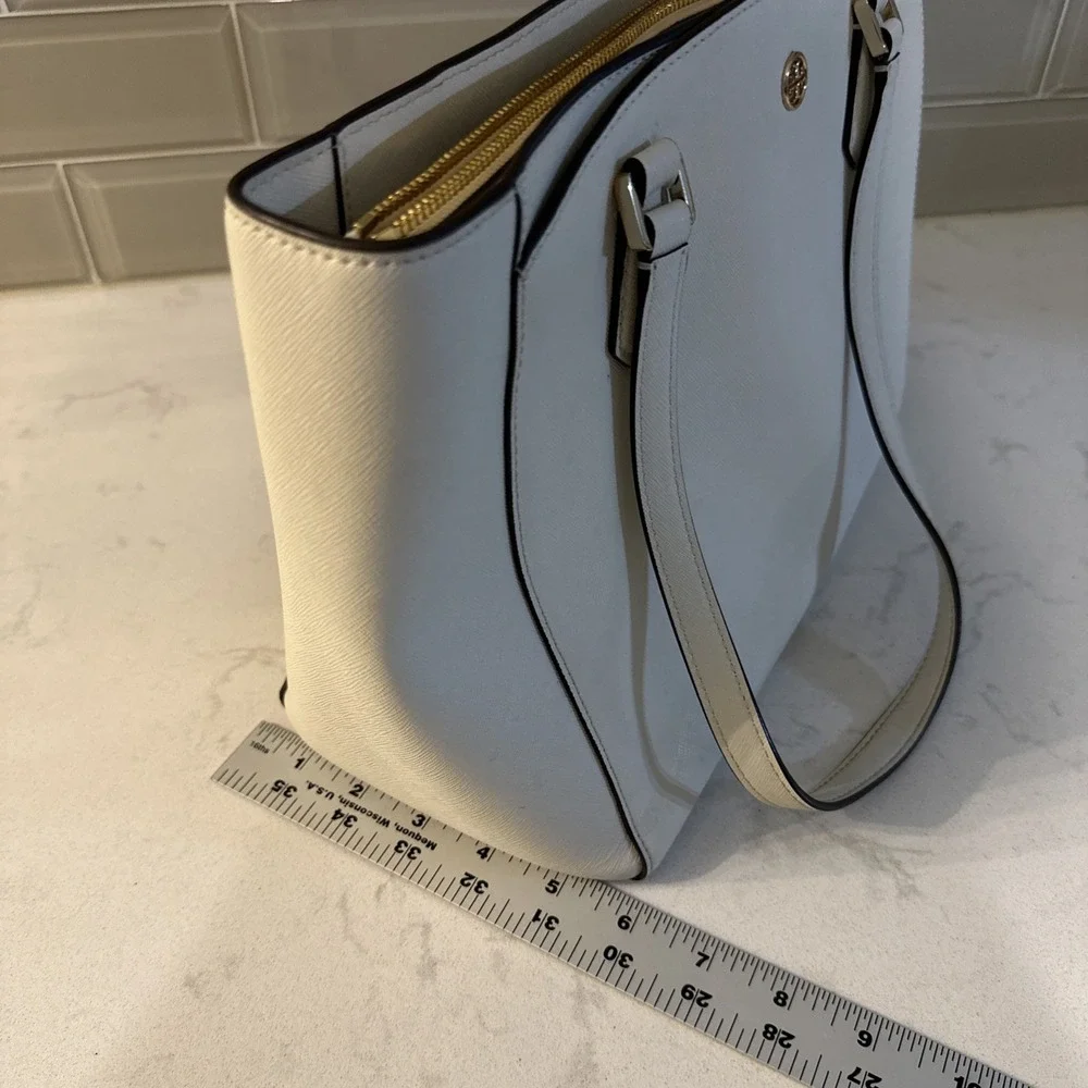 Tory Burch Tote Bag Shoulder Bag Robinson Medium Leather Ivory, Protective Bag.